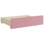 vidaXL Lit de jour avec gigogne et tiroirs rose 80x200 cm velours