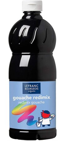 Gouache liquide 1.000 ml, noir LEFRANC BOURGEOIS