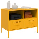 vidaXL Meuble TV jaune moutarde 68x39x50 5 cm acier laminé à froid