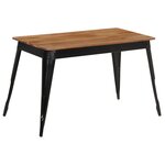 vidaXL Table de salle à manger Bois d'acacia et acier 120x60x76 cm