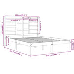 vidaXL Cadre de lit bois massif 120x190 cm petit double