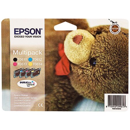 Pack 4 cartouches d'encre epson ourson t0615