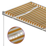 vidaXL Auvent automatique capteur de vent/LED 350x250cm Jaune et blanc