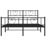 vidaXL Cadre de lit métal avec tête de lit/pied de lit noir 140x190 cm