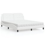 vidaXL Lit avec matelas blanc 160x200 cm similicuir