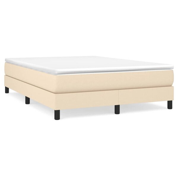 vidaXL Sommier à lattes de lit avec matelas Crème 140x190 cm Tissu