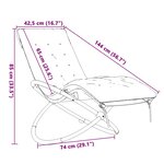 vidaXL Chaise longue géométrique avec coussin noir et gris acier