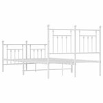 vidaXL Cadre de lit métal avec tête de lit/pied de lit blanc 120x190cm