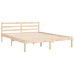 vidaXL Cadre de lit avec tête de lit king size bois massif