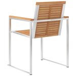 vidaXL Chaises de jardin lot de 6 avec coussins Bois de teck massif