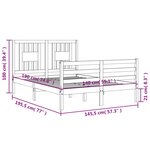 vidaXL Cadre de lit avec tête de lit blanc 140x190 cm bois massif