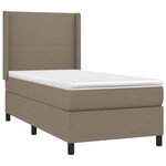 vidaXL Sommier à lattes de lit matelas et LED Taupe 80x200cm Tissu