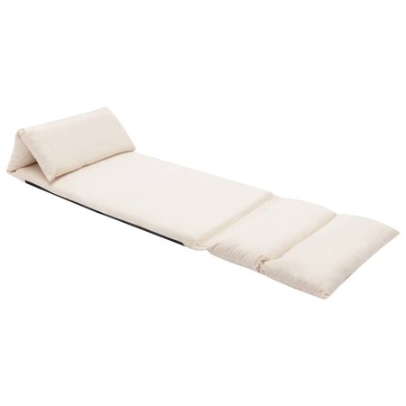 vidaXL Chaise pliable de sol Crème Microfibre