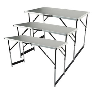 Brüder Mannesmann Ensemble table pliante multifonction Aluminium 3 Pièces