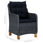 vidaXL Ensemble à manger de jardin 7 Pièces Gris foncé