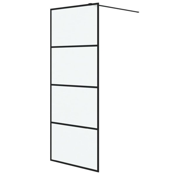 vidaXL Paroi de douche Noir 80x195 cm Verre ESG dépoli