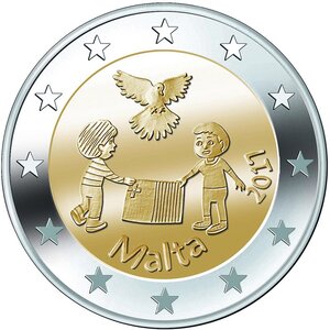 Pièce de monnaie 2 euro commémorative Malte 2017 – Paix