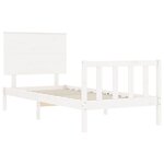 vidaXL Cadre de lit et tête de lit blanc 100x200 cm bois massif