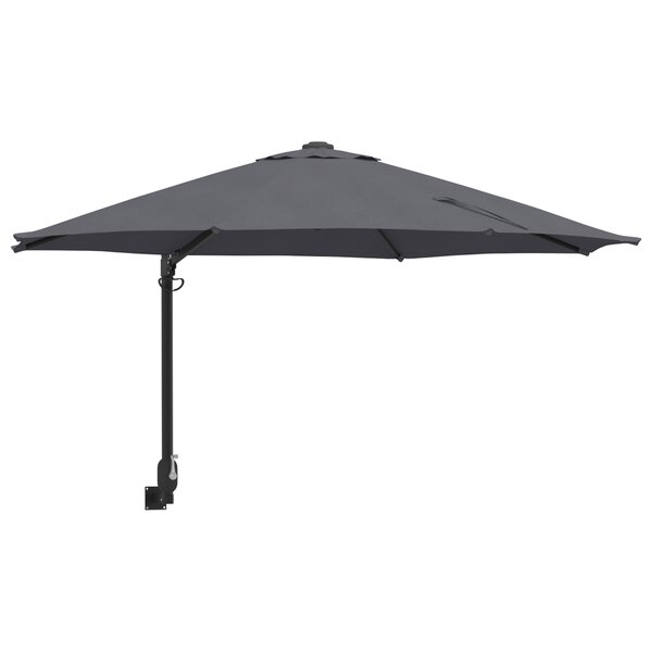 vidaXL Parasol de patio Anthracite Acier  Polyester Grand Parasol Rond