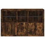 vidaXL Buffet avec lumières LED chêne fumé 162x37x100 cm
