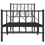 vidaXL Cadre de lit métal avec tête de lit/pied de lit noir 75x190 cm