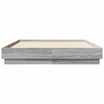 vidaXL Cadre de lit avec lumières LED sonoma gris 135x190 cm
