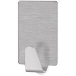 Pack 4 Crochets Permanents Rectangulaires Métal Brossé Adhésifs Taille S Gris x 5 TESA