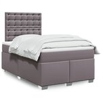vidaXL Sommier à lattes de lit avec matelas gris 120x190 cm similicuir
