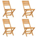 vidaXL Chaises de jardin pliantes lot de 4 47x62x90cm bois massif teck