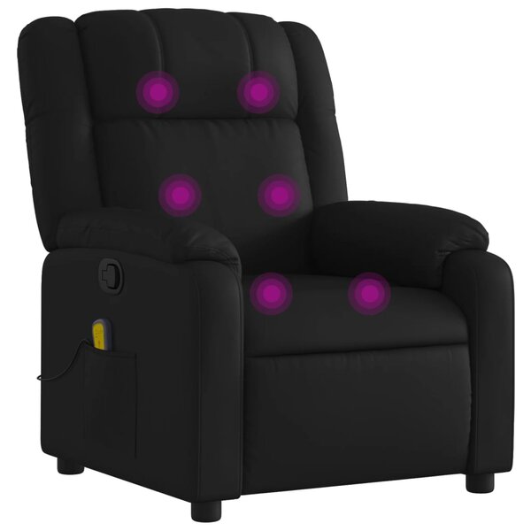 vidaXL Fauteuil de massage inclinable Noir Similicuir