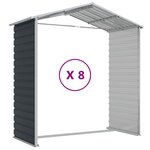 vidaXL Abri de jardin anthracite 191x725x198 cm acier galvanisé