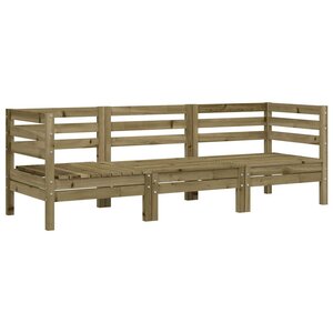vidaXL Canapé de jardin 3 places bois de pin imprégné