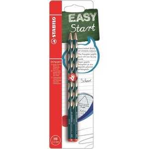 STABILO 2 crayons graphite HB EASYgraph S droitier - Bleu ardoise