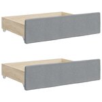 vidaXL Lit de jour avec gigogne et tiroirs gris clair 90x190 cm tissu