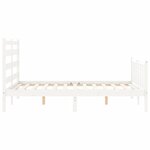 vidaXL Cadre de lit avec tête de lit blanc 140x200 cm bois massif