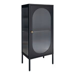 Vitrine noire avec porte en verre ondulé 50 x 35 x 110 cm