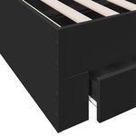 vidaXL Cadre de lit avec tiroirs noir 140x200 cm bois d'ingénierie