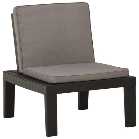 vidaXL Chaise de salon de jardin avec coussin Plastique Gris