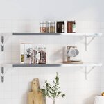 vidaXL Supports d'étagères 4Pièces 30x2 5x15 5cm argenté acier inoxydable