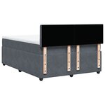 vidaXL Sommier à lattes de lit et matelas Gris foncé 160x200cm Velours