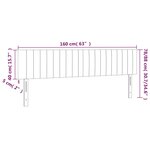vidaXL Tête de lit à LED Gris foncé 160x5x78/88 cm Tissu