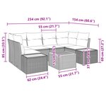 vidaXL Ensemble de canapé de jardin 7 pièces avec coussins Beige Poly Rattan Acacia