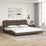 vidaXL Cadre de lit avec lumières LED marron 200x200 cm similicuir