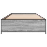 vidaXL Cadre de lit sonoma gris 90x200 cm bois d'ingénierie et métal