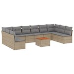 vidaXL Salon de jardin et coussins 11 Pièces mélange beige résine tressée
