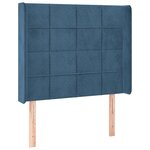 vidaXL Sommier à lattes de lit matelas LED Bleu foncé 90x200cm Velours