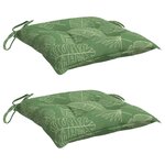vidaXL Coussins de chaise lot de 2 à motif de feuilles 50x50x7 cm