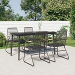 vidaXL Ensemble à manger de jardin 5 Pièces Noir Rotin PVC