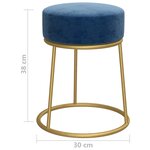 vidaXL Tabouret rond Bleu Velours