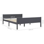 vidaXL Cadre de lit sans matelas bois massif de pin gris 140x200 cm